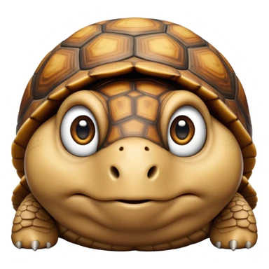 cinematic-tortoise-realistic--emoji,-sturdy-domed-shell-in-rich-earthy-tones,,-wrinkled-wise-face-peering-ahead-with-calm-determination,-cute large-eyes-reflecting-centuries of wisdom, zoomed into its face sticker