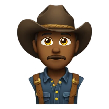Sad cowboy emoji sticker