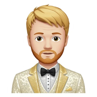 Finneas O'Connell with ivory sequin outfit sticker