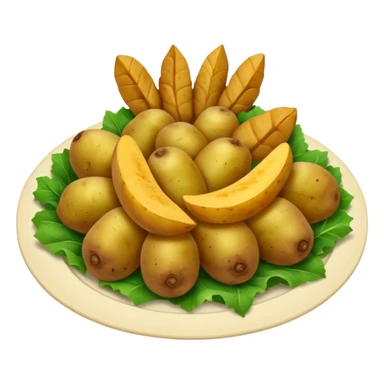 prato de jantar de buffet com batatas carnes e vegetais verdes sticker