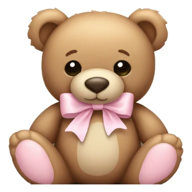 Teddy bear with light pink bow  sticker