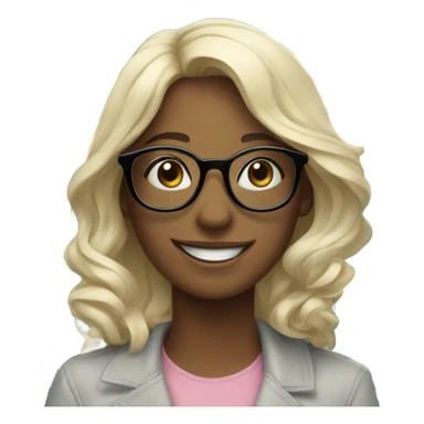 smiling girl among flowers with glasses  sticker