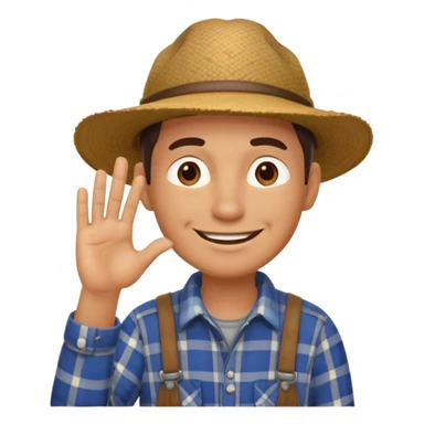 combination of these 👨‍🌾😄 with 🤔 gesture; a and under his face and thinking sticker