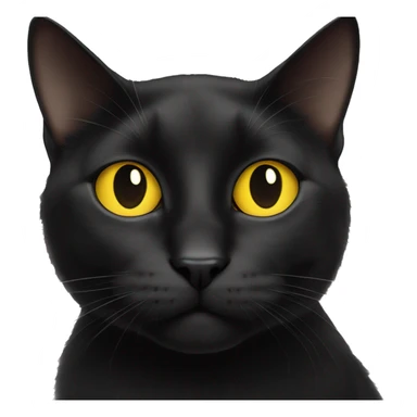 black cat with yellow eyes an a white spot on the nack sticker