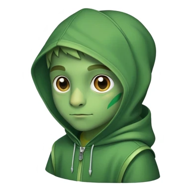 Leon character from Brawl Stars, a hooded chameleon kid sticker