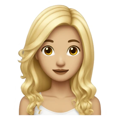 asian blonde long hair city girl sticker