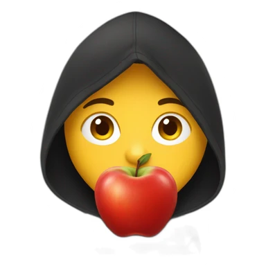 red apple with black hoodie sticker