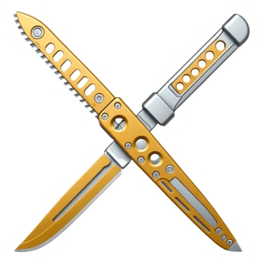 Silver colour butterfly knife sticker