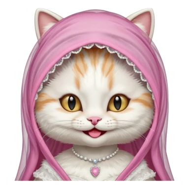 happy bride cat sticker