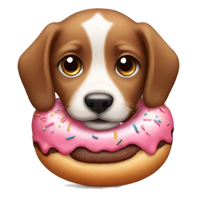 Puppy with doughnut sticker