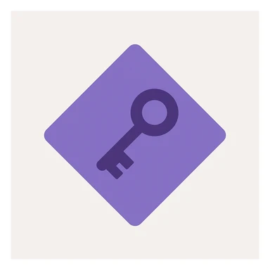 flat diamond, color #9665db, with 🗝️key  symbol on the diamond. sticker