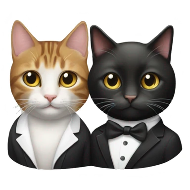 Tabby cat and tuxedo cat sticker