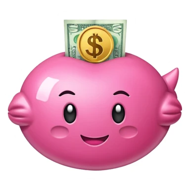 Pink wad of money sticker