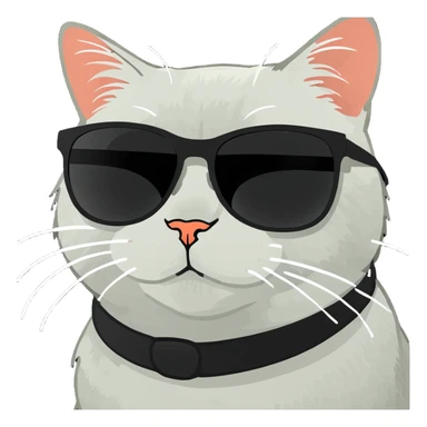 cat with oversized sunglasses sticker