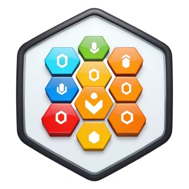 BI dashboard in a hexagon sticker