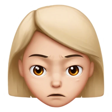 Shy, a little sad, but also angry emoji sticker