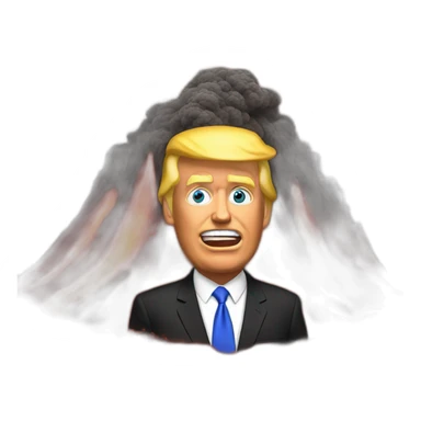 trump in volcano sticker
