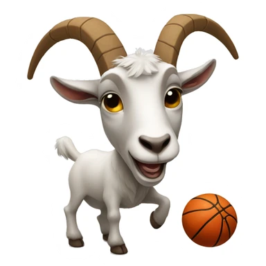 Goat playing basketball sticker