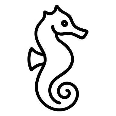 outlined seahorse icon sticker