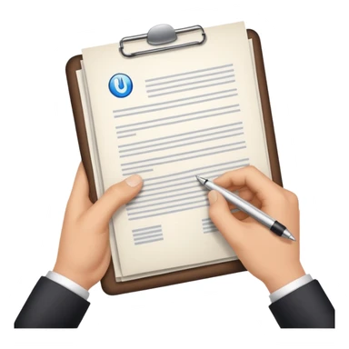 two hands passing a document sticker