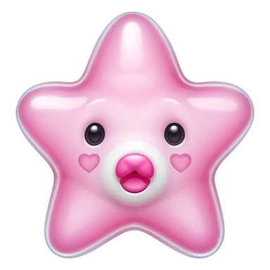White jelly bear in the shape of a [unclear] with large pink heart-shaped eyes sticker
