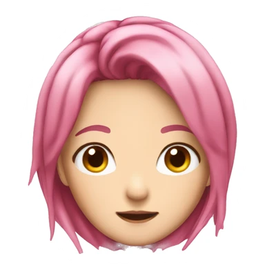 pink haired japanese woman anime sticker
