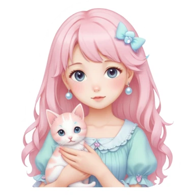 emojis.com gorgeous-pastel-anime-style-lady-with-blushing-face-and-holding-a-kitten-cottagecore-fairycore-pastelcore-colorful-pearly-romantic-simplistic-aesthetic-trending-style.png sticker