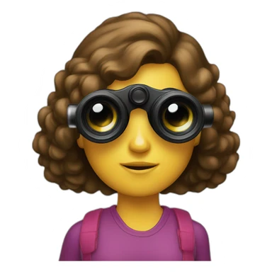 girl binoculars sticker