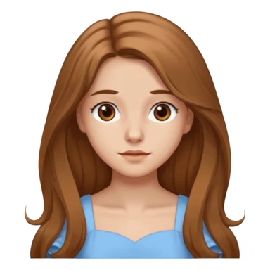 GloomyKassie light brown long hair, brown eyes, light blue dress sticker