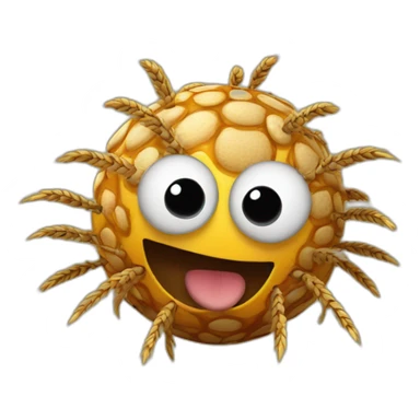 3d sphere with a cartoon spotted wheat Spider skin texture with creepy eyes sticker