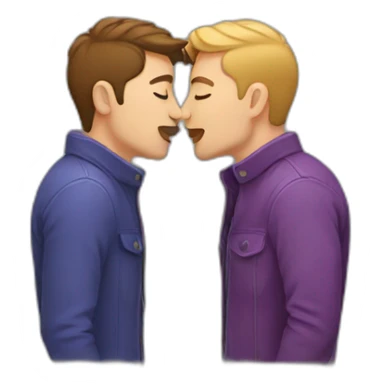 Gay couple kissing sticker