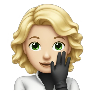 White girl wearing gloves  sticker