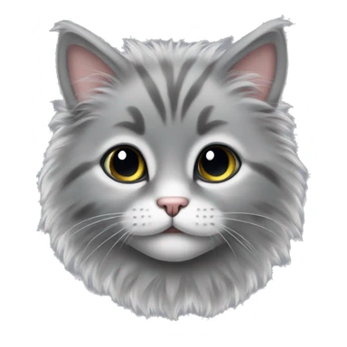 Gray fluffy kitten  sticker