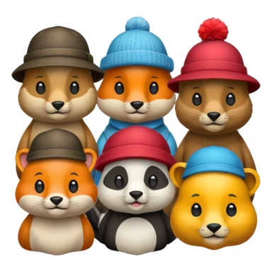 şapkalı hayvanlar sticker