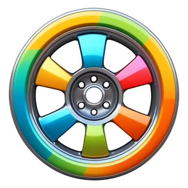 Wheels with different colours sections  sticker