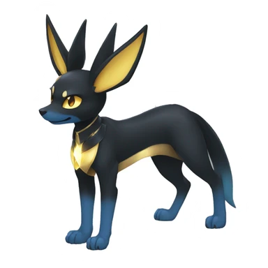 Shiny Sparkle Chibi Anubis-Umbreon-Lucario-Fakémon full body sticker