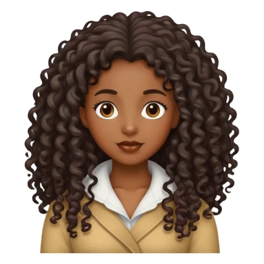 Black girl with long curly hair  sticker