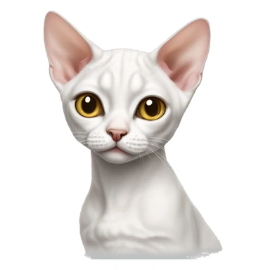 Devon rex white cat sticker