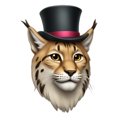 lynx with a top hat sticker