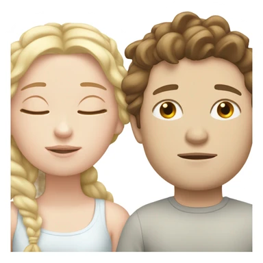 a white girl and boy sleeping sticker