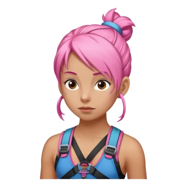 climber girl with pink bun hair sticker