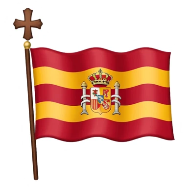 Bandera Imperio Español Blanca con la cruz de borgoña en rojo sticker