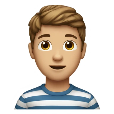 brown haired boy in stripes sticker