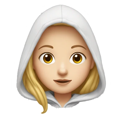 White Girl wearing Hoodie sticker