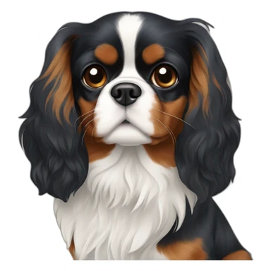 king charles cavalier tricolor (noir,blan , roux) sticker