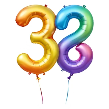 Balloons that say 34 sticker