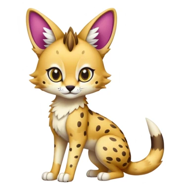 Cute Kawaii Epic Colorful Sergal-Serval-Vernid full body sticker