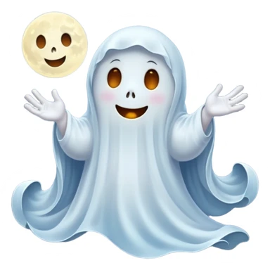 👻🌙✨ Friendly ghost under moonlight sticker