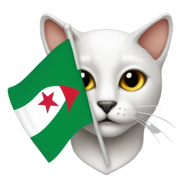 Cat with algerian flag sticker