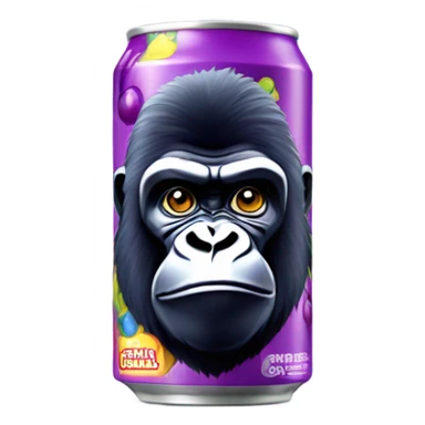 Gorillas grape Energy Drink can sticker